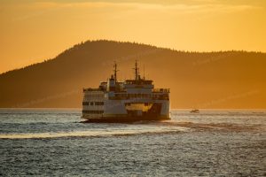 Ferry at Sunset Photo Print