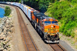 Train Traveling Along the Coast Photo Print